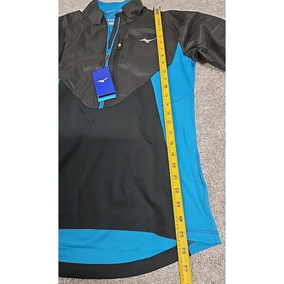 Mizuno Static BT HZ Windtop Windbreaker Full-Zip Jacket Black Blue Men's Size S - Picture 8 of 9